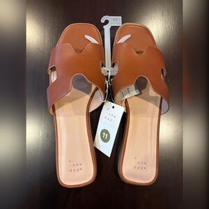 NWT Brown Nina Slide Sandals - A New Day